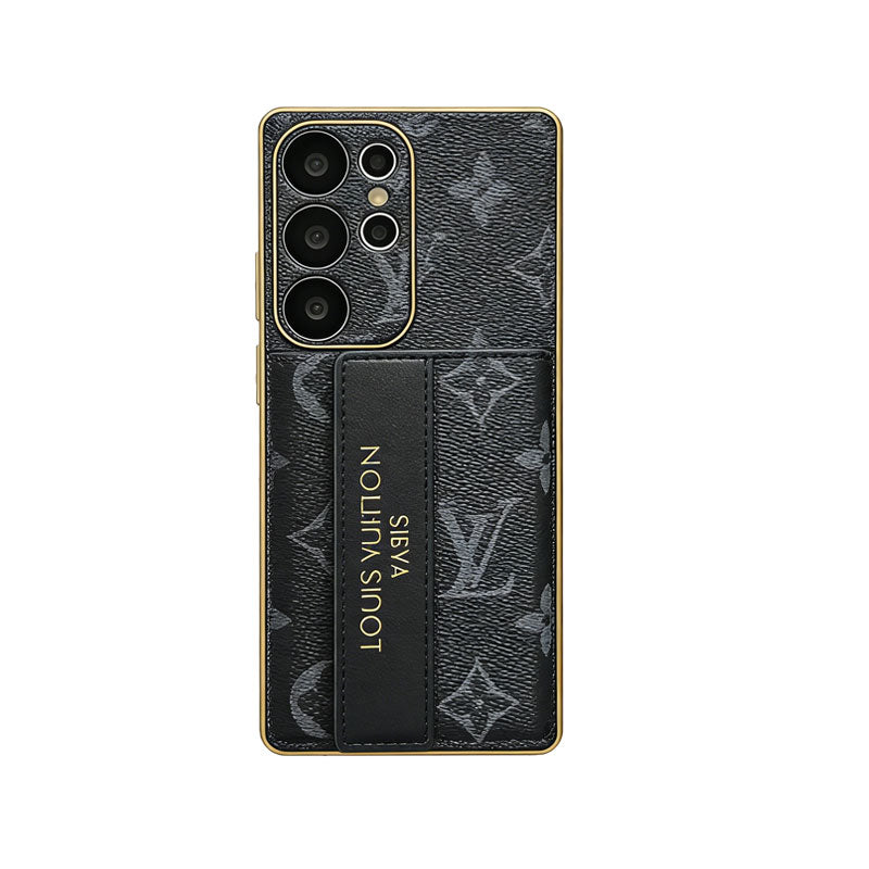 Leather Monogram Samsung Galaxy S Series Case With Wallet And Crossbody Strap-CYLV094