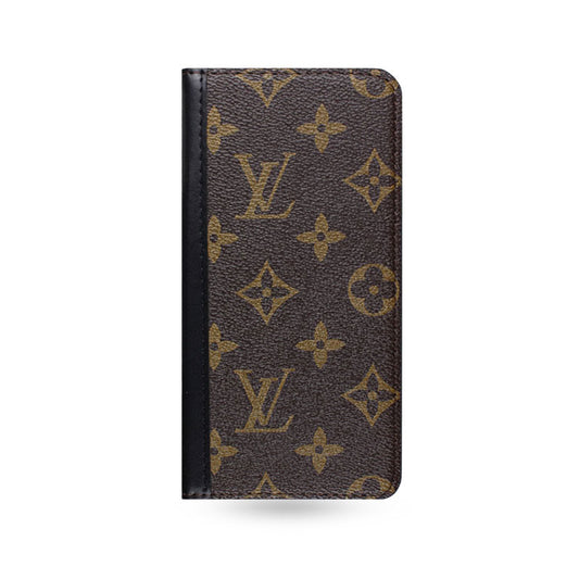 Premium Leather Monogram iPhone Case with Card Slot and Coin Pocket Big Printing-CFHYL2502