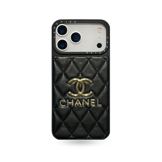 Luxury Leather CC iPhone Case For iPhone 17 Series Black-YHJ251809