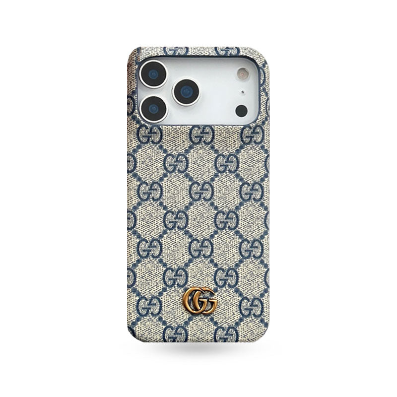 Classic Leather GG iPhone Case For iPhone 17 Series Blue-CJK251705