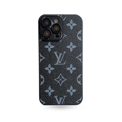 Leather Monogram iPhone Case With Lens Protection Black Printing -CEK251736