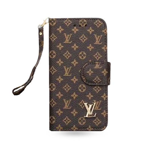 Classic  Folio Monogram iPhone Case With Wallet And Strap Small Printing-CFLB251102