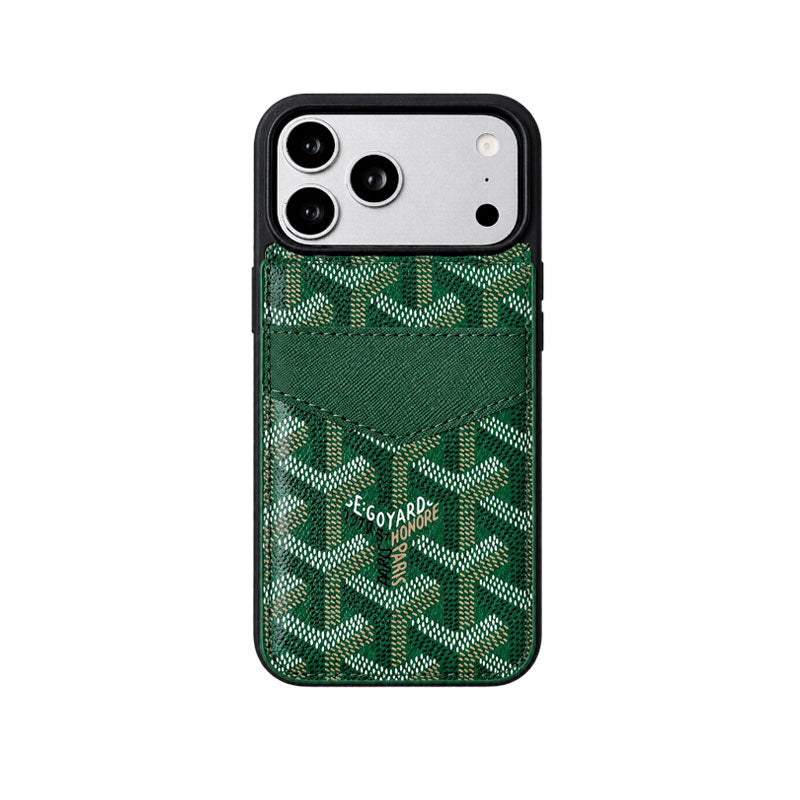 Luxury Leather GD iPhone Case With Card Holder For iPhone 17 Series-CYGD218