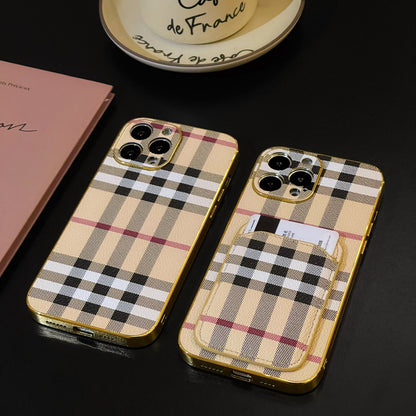 Leather BB iPhone Case-With Card Holder-CKK241350