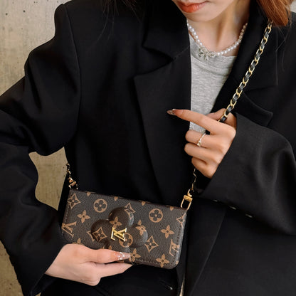 Classic Folding Monogram iPhone Case With Card Holder And Chain-CFJK03