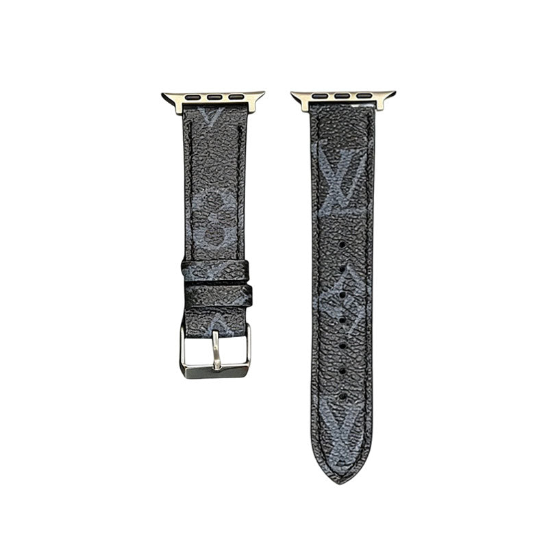 Stylish Leather Monogram Apple Watch Band Big Printing-CYLV101