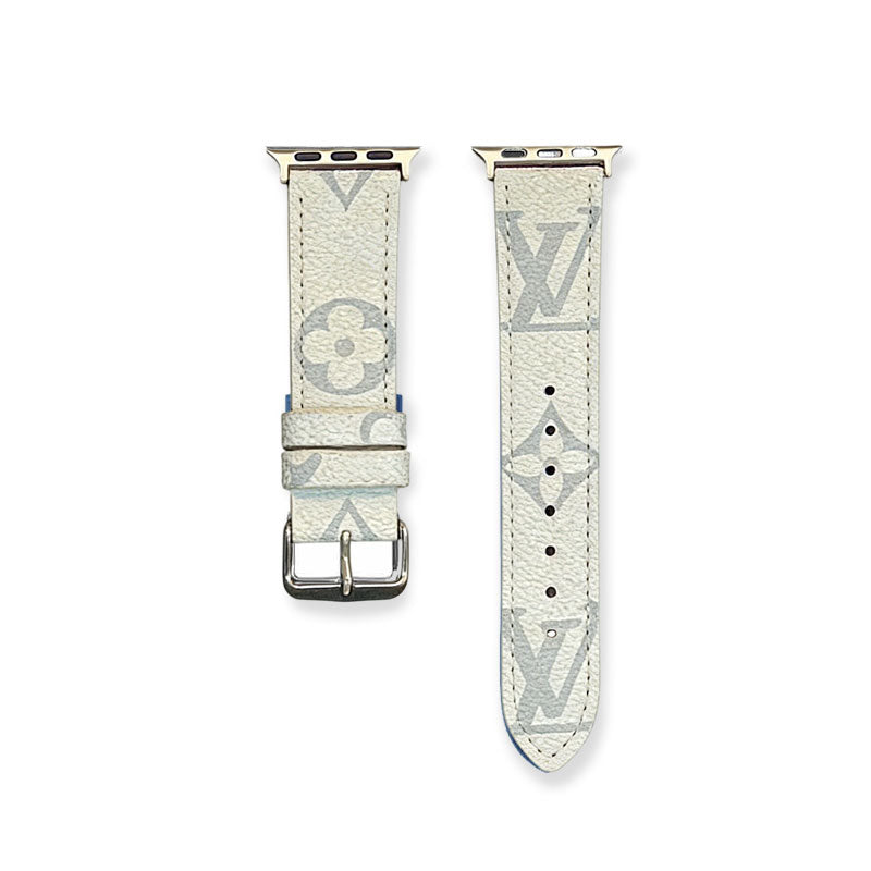 Stylish Leather Monogram Apple Watch Band Big Printing-CYLV101