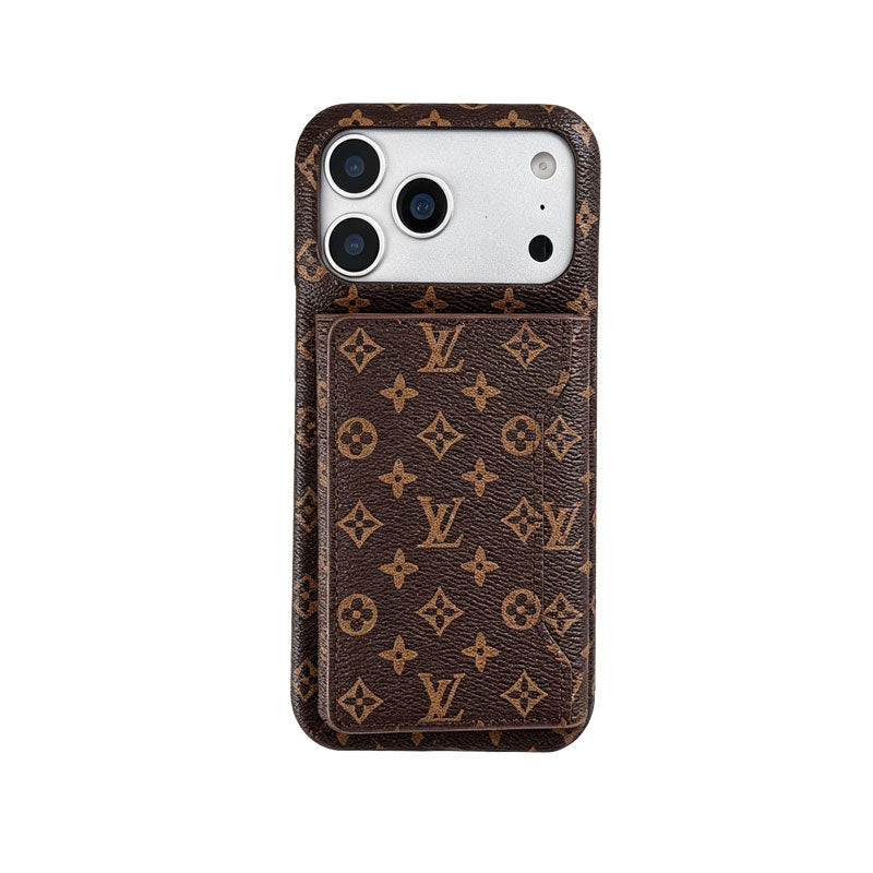 Leather Monogram iPhone Case With Wallet For iPhone 17 Series-CYLV136