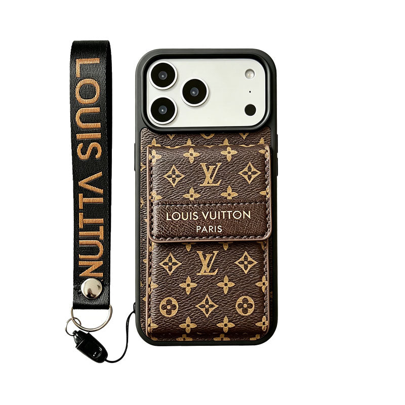 Premium Monogram iPhone Case With Wallet And Strap For iPhone 17 Series-CYLV137