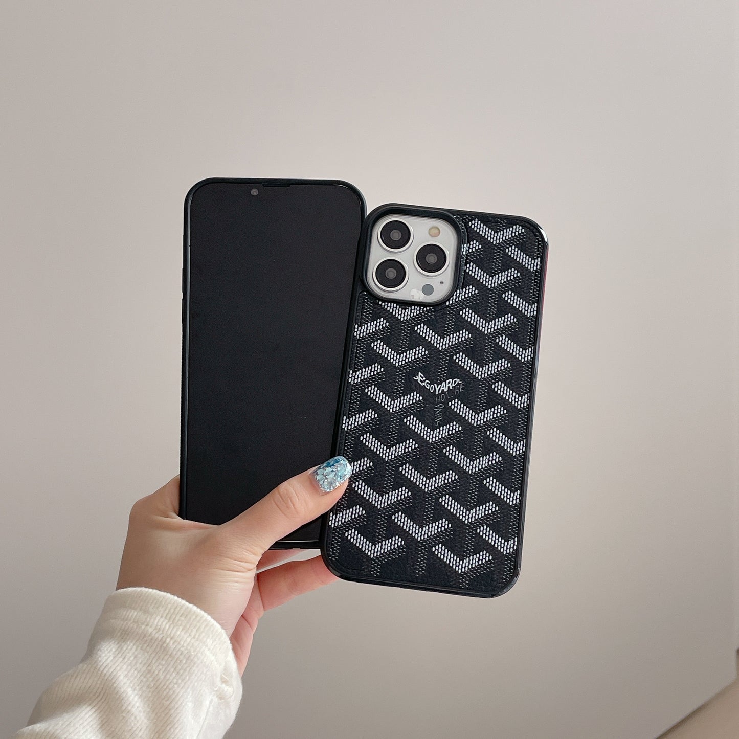 Leather GD iPhone Case  Black（Magsafe）-CXK241423