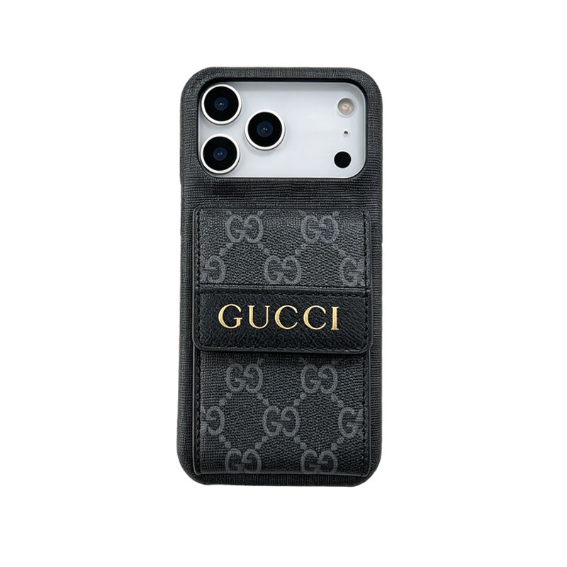Elegant  GG iPhone Case With Card Holder For iPhone 17 Series-CYGG141