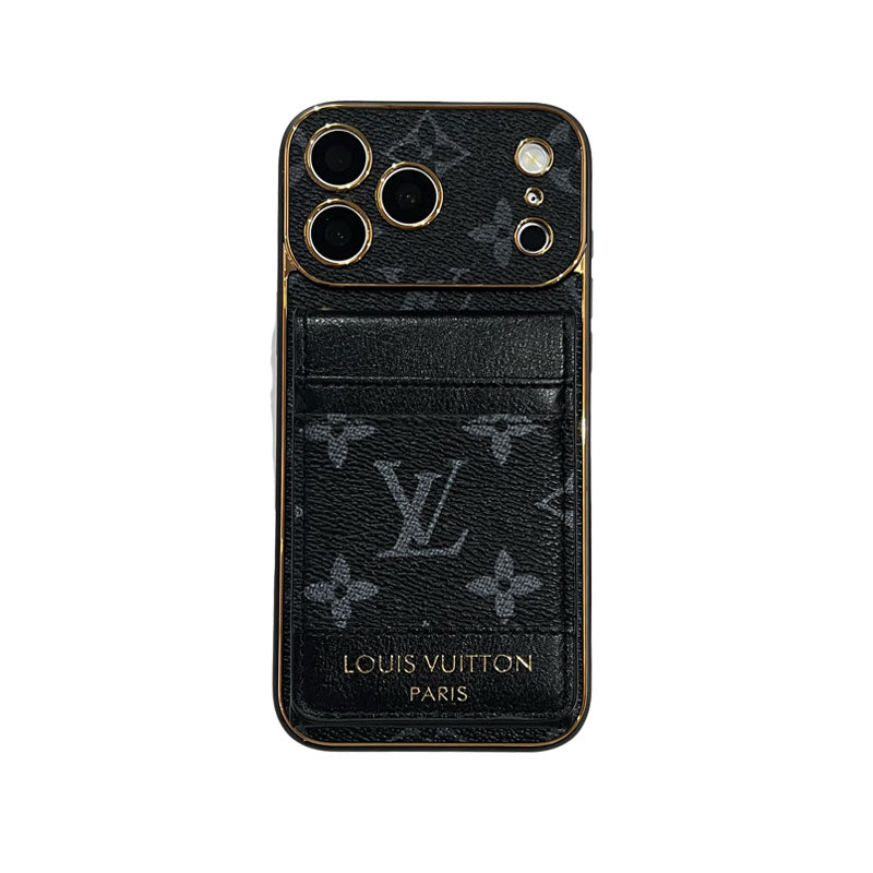 Refined Leather Monogram iPhone Case With Card Holder For iPhone 17 Series-CYLV204