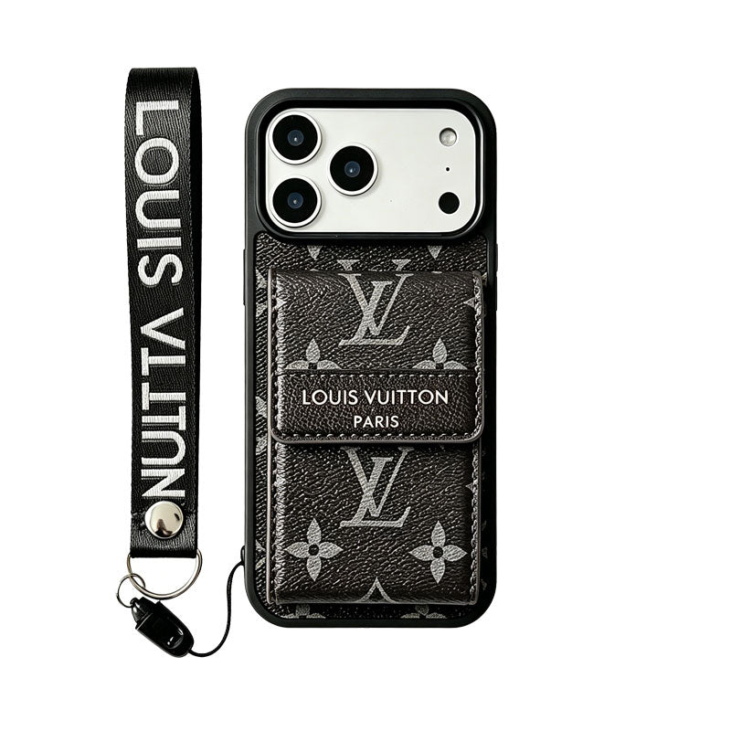 Premium Monogram iPhone Case With Wallet And Strap For iPhone 17 Series-CYLV137