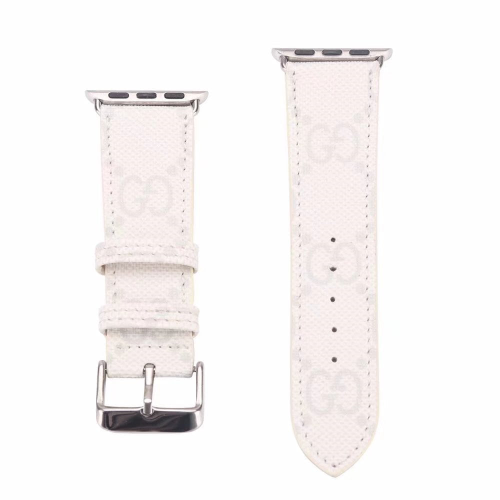 Premium Leather GG Apple Watch Band Brown-CYGG100