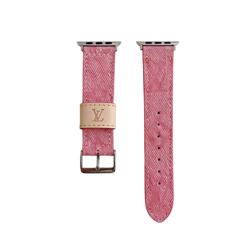 Classic Monogram Apple Watch Band Blue-CYLV103