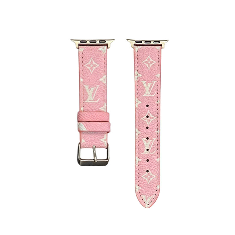 Leather Monogram Apple Watch Band Small Printing-CYLV105