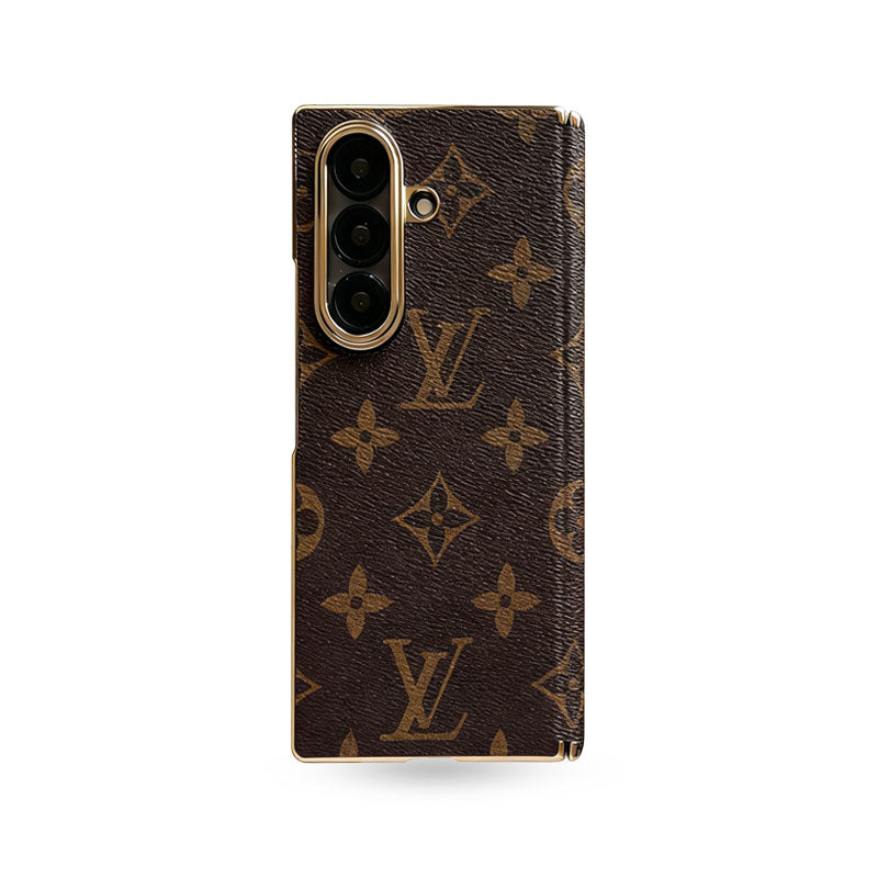 Luxury Leather Monogram Samsung Galaxy Z Fold Series Case Big Printing-CYLV089