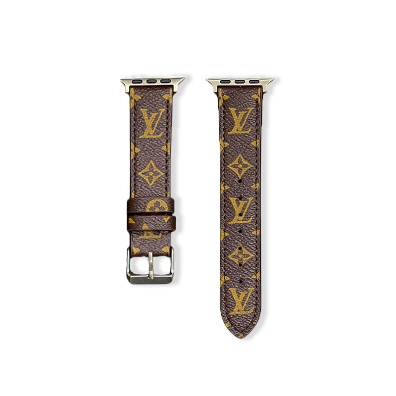 Leather Monogram Apple Watch Band Small Printing-CYLV105