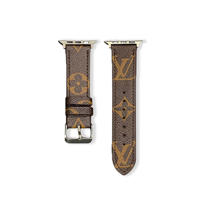 Stylish Leather Monogram Apple Watch Band Big Printing-CYLV101