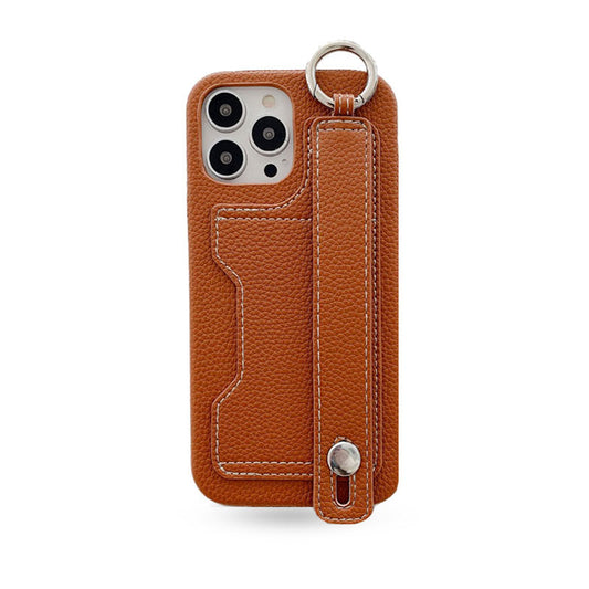 Leather Phone Case For iPhone with Card Holder Brown-LZW121102
