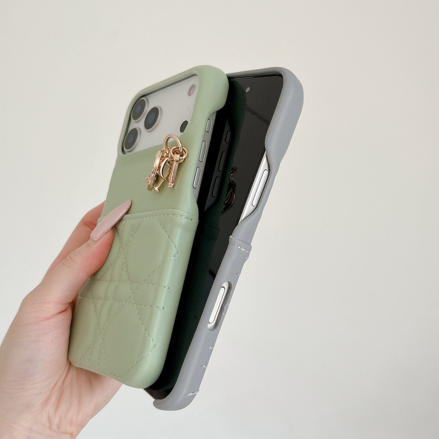 Elegant Leather CD iPhone Case With Card Holder Pink For iPhone 17 Series-CYCD018