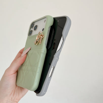 Elegant Leather CD iPhone Case With Card Holder Pink For iPhone 17 Series-CYCD018