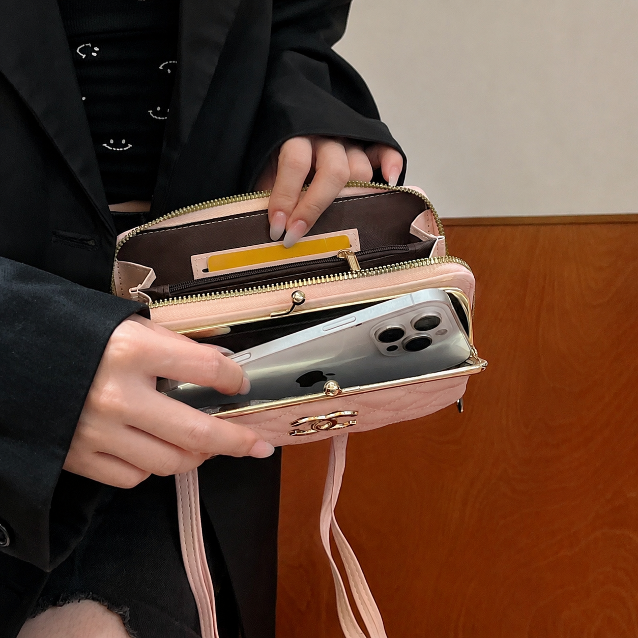Premium  Leather CC Crossbody Phone Bag-CYCC167