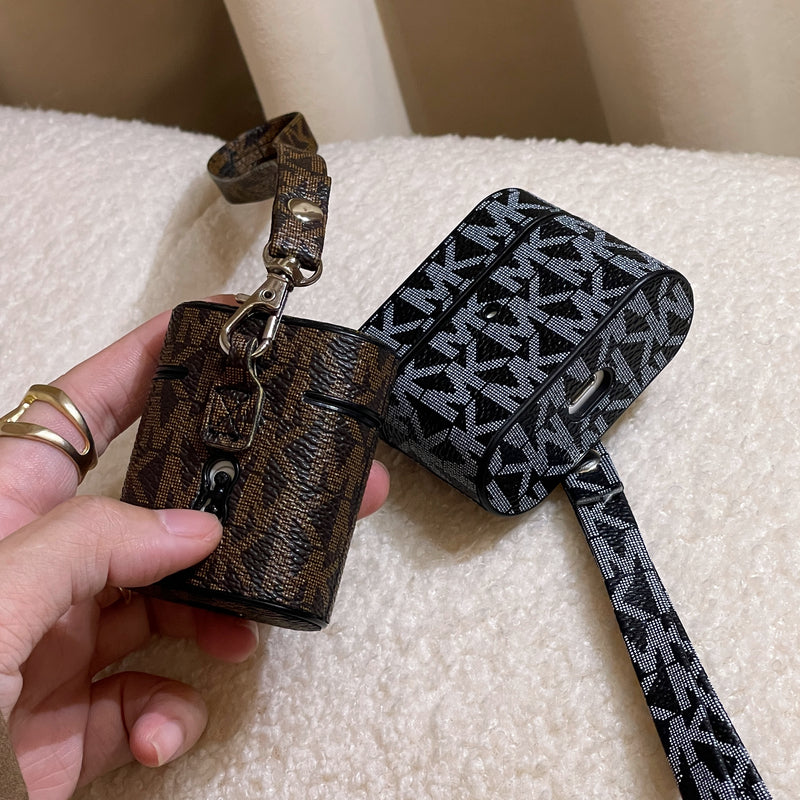 Leather MK AirPods Cases Black-JDK251608