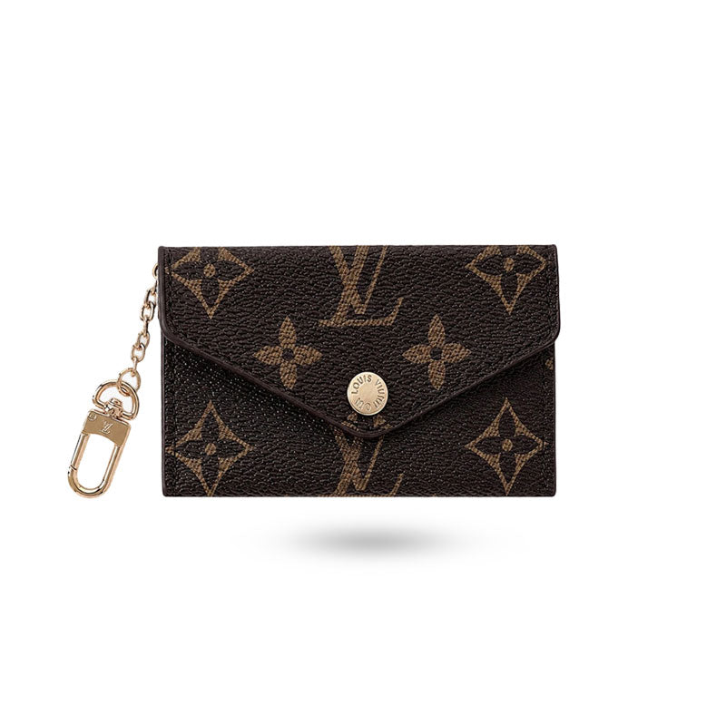 Monogram Leather Keychain Card Holder