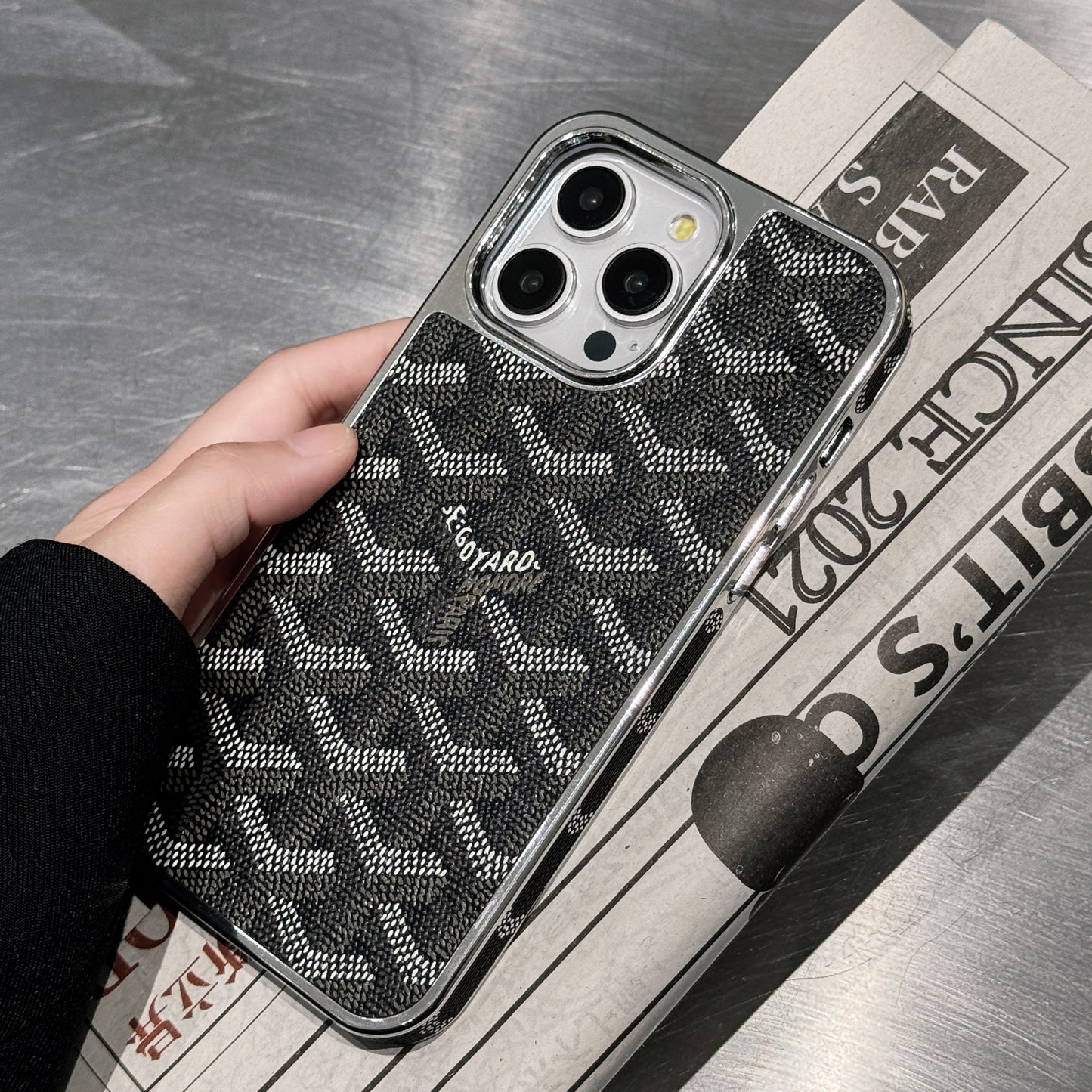 GD iPhone Case Leather Black-DDK240606