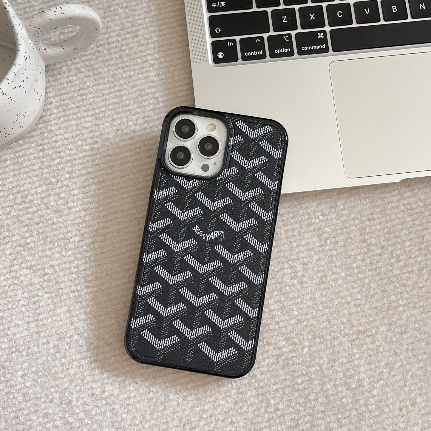 Leather GD iPhone Case  Black（Magsafe）-CXK241423