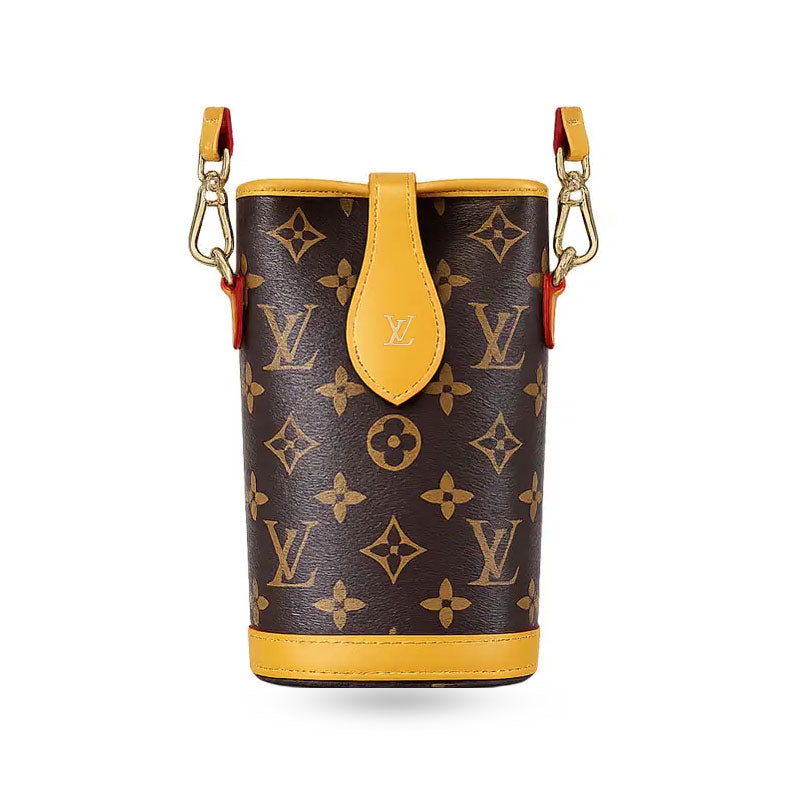 Leather Monogram Crossbody Phone Bag-CYLV153