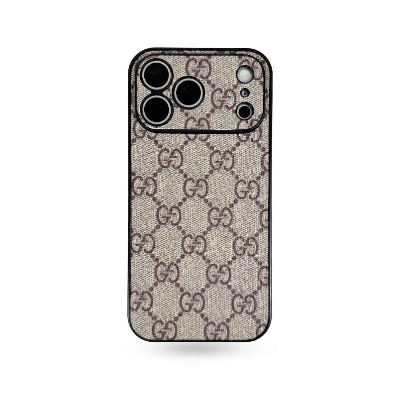 Luxury Leather GG iPhone Case For iPhone 17 Series Brown -CYGG131