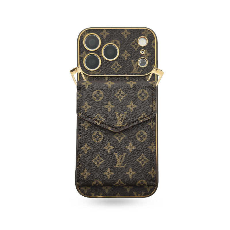 Premium  Monogram iPhone Case With Wallet And Crossbody Strap For iPhone 17 Series-CYLV134