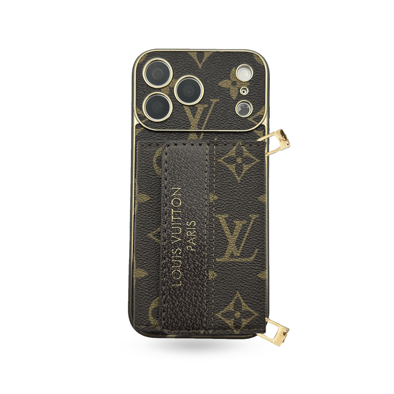 Refined Leather Monogram iPhone Case With Wallet And Crossbody Strap For iPhone 17 Series-CYLV128