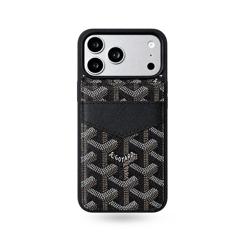 Luxury Leather GD iPhone Case With Card Holder For iPhone 17 Series-CYGD218