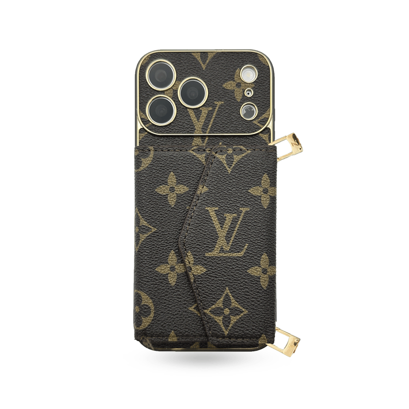 Premium Monogram iPhone Case With Wallet And Crossbody Strap For iPhone 17 Series-CYLV126