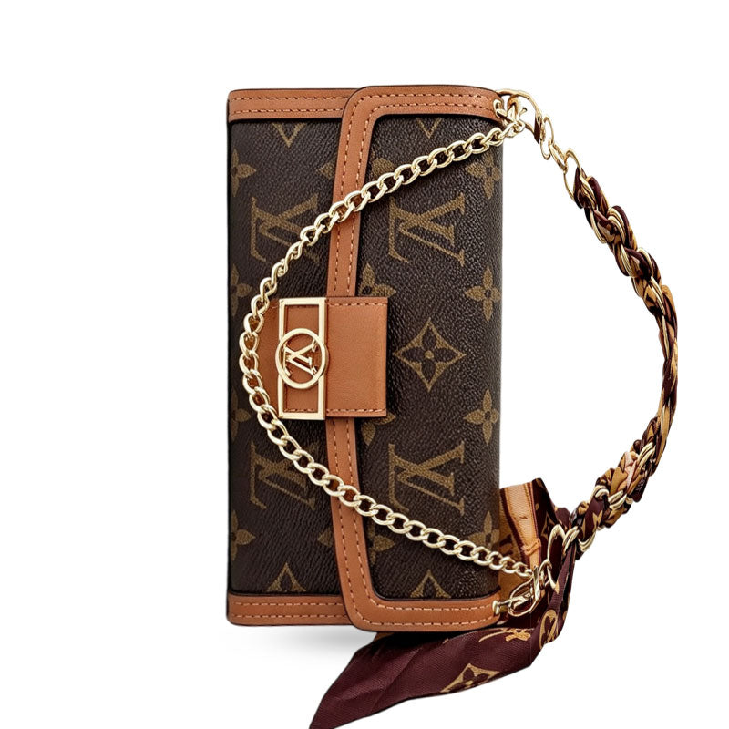 High-quality Leather Monogram iPhone Case With Flip Wallet And Chain-CYLV192