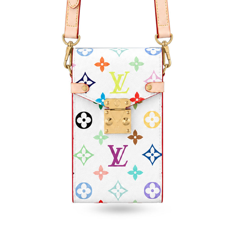 Premium Leather Monogram Crossbody Phone Bag-CYLV227