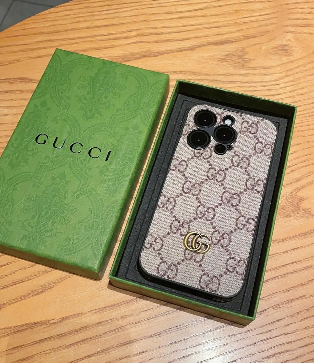 Leather GG iPhone Cases With Lens Protection-GGK251809