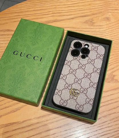 Leather GG iPhone Cases With Lens Protection-GGK251809