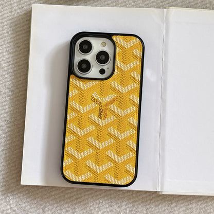 Leather GD iPhone Case  Yellow （Magsafe）-CXK241423