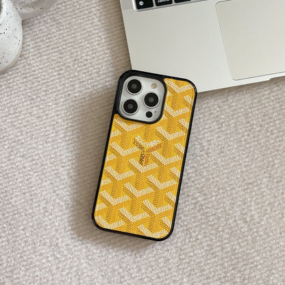 Leather GD iPhone Case  Yellow （Magsafe）-CXK241423