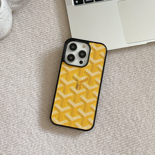 Leather GD iPhone Case  Yellow （Magsafe）-CXK241423