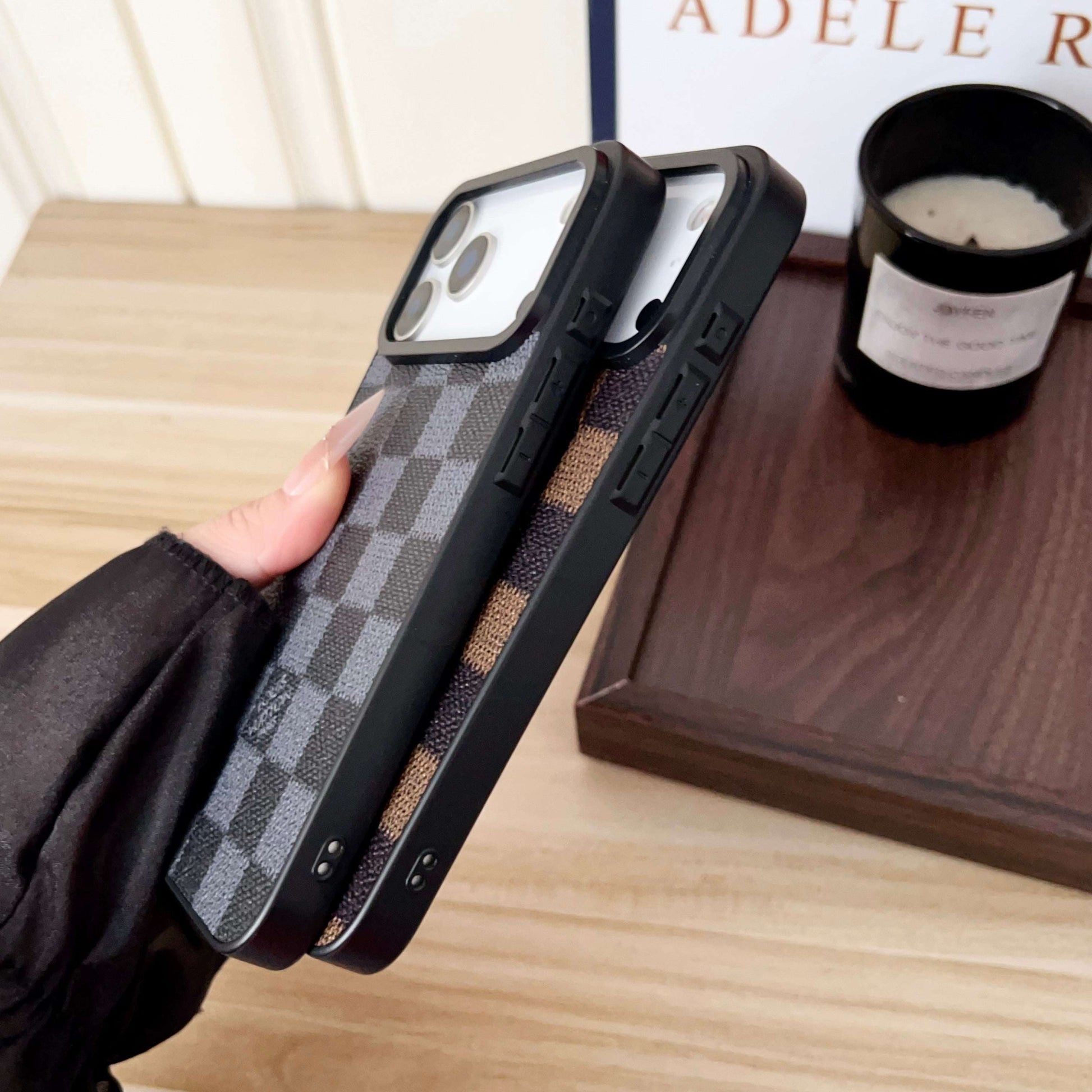 Luxury Leather Monogram iPhone Case For iPhone 17 Series-CYLV013