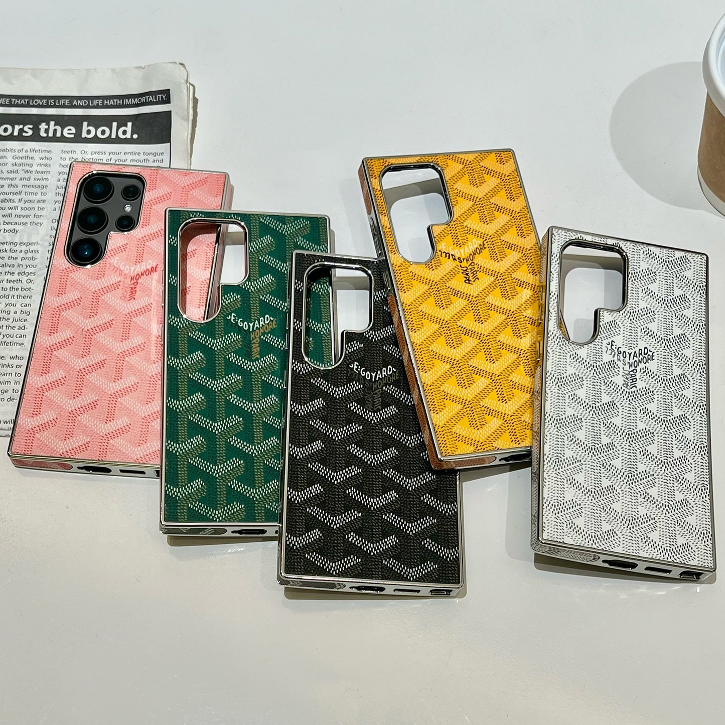 Luxury Leather GD Samsung Galaxy S Series Case Pink -SXK251625
