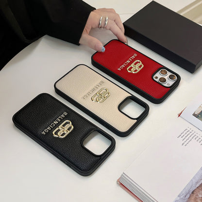 Leather BA iPhone Case Black-BLK250526