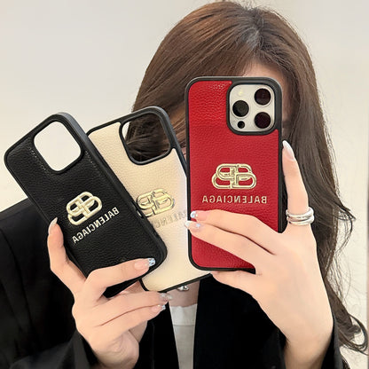 Leather BA iPhone Case Black-BLK250526