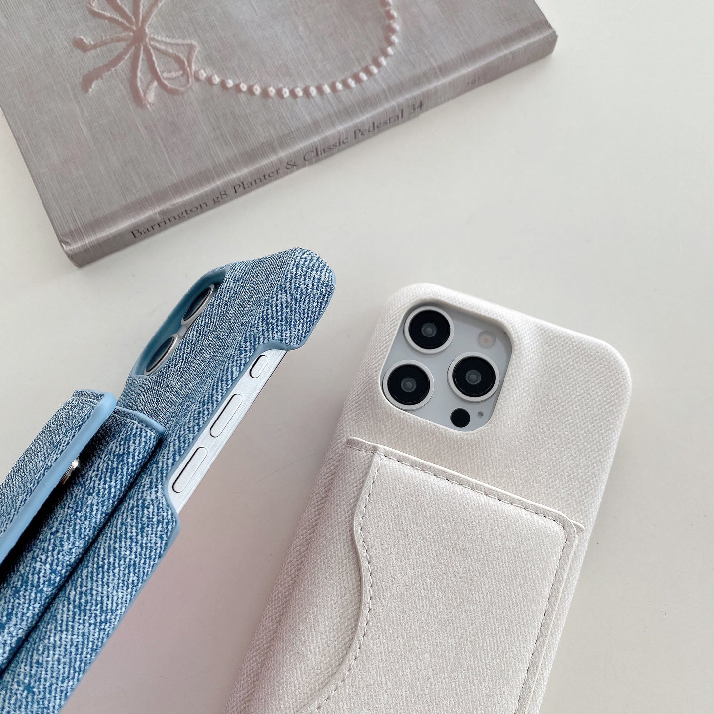 Denim iPhone Case With Wallet And Strap