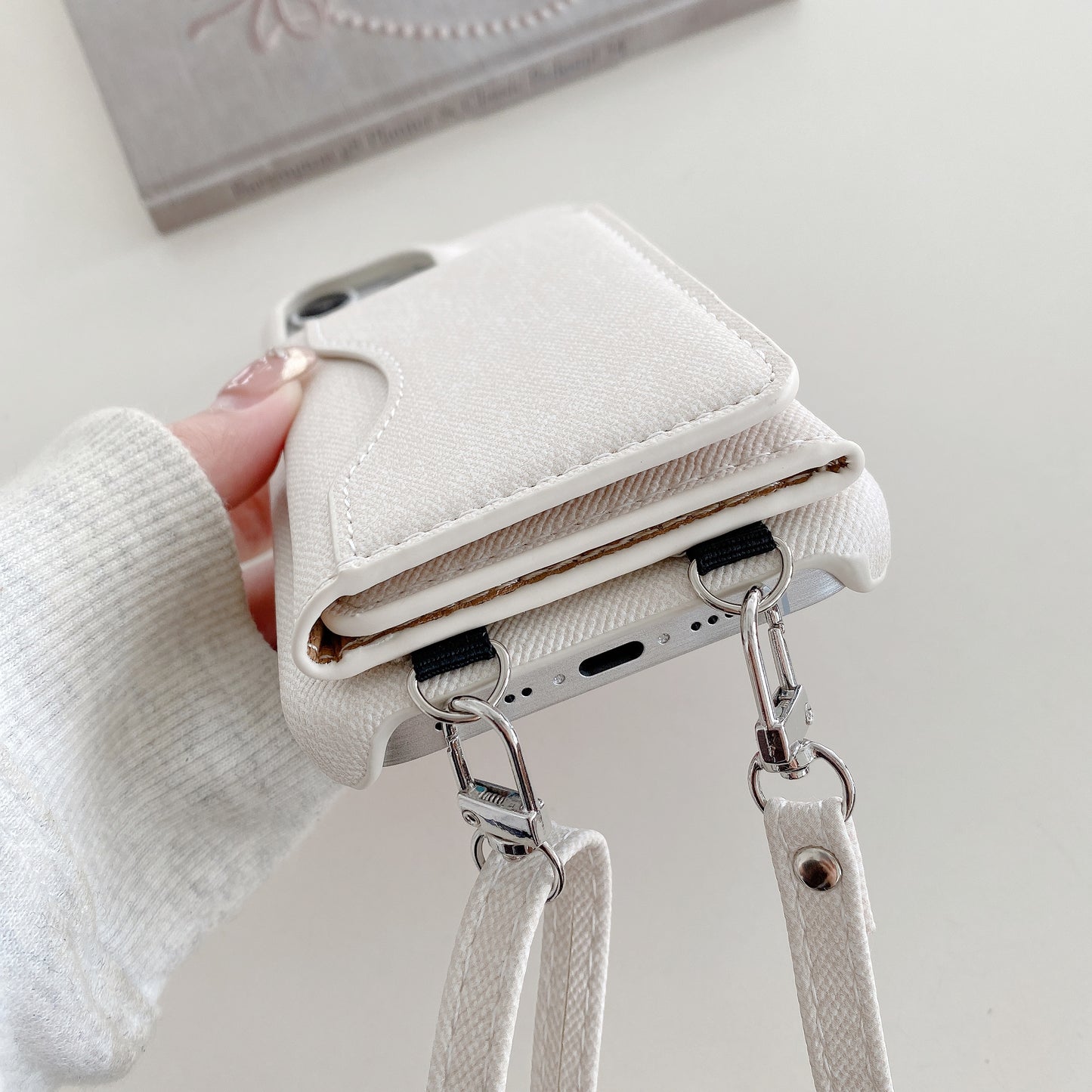 Denim iPhone Case With Wallet And Strap